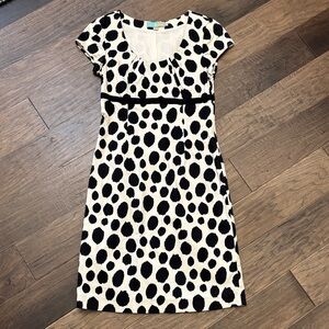 Boden Black and Cream Polka Dot Dress EUC Size US